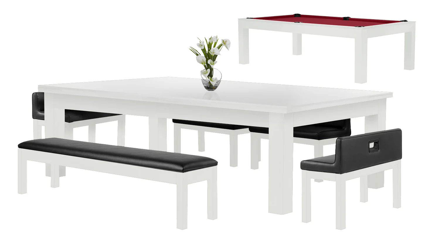 Baylor 7 Ft Pool Table Dining Collection - Modern Series - Image 56