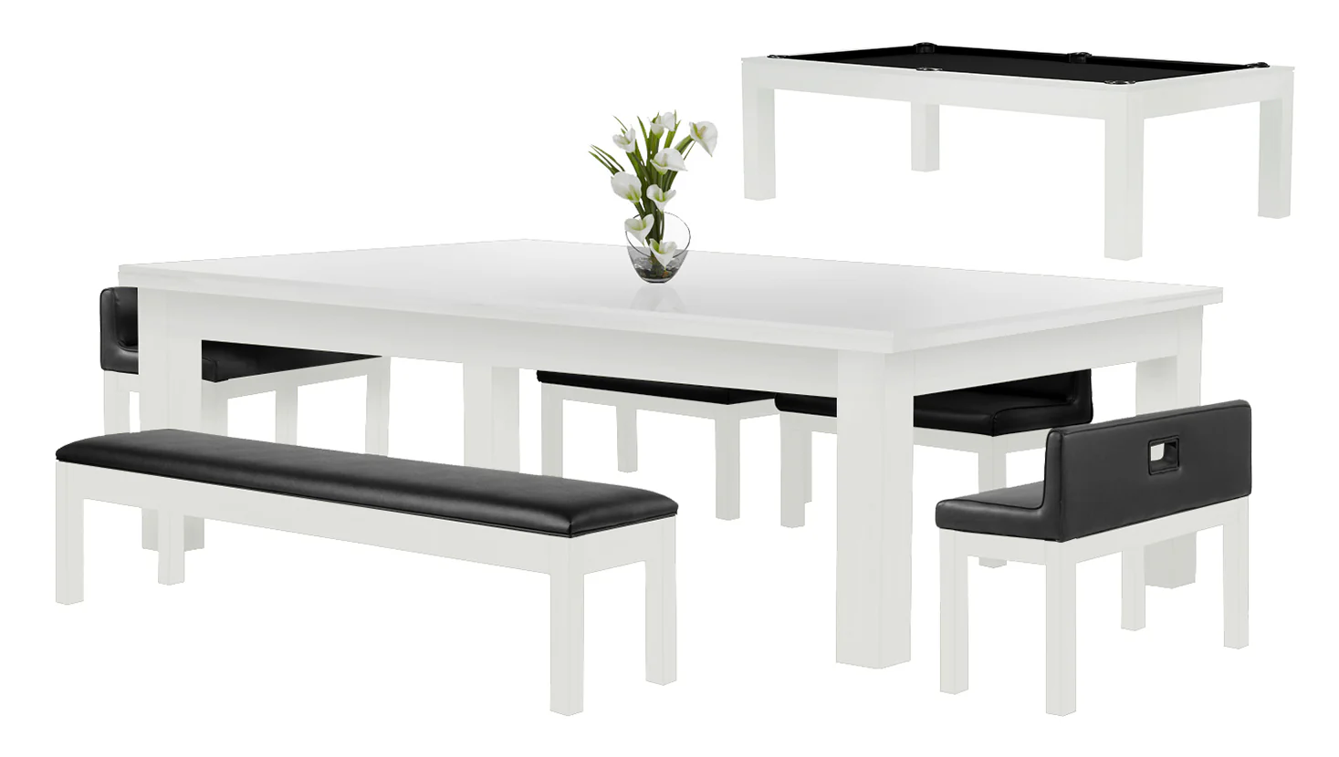 Baylor 8 Ft Pool Table Dining Collection - Modern Series - Image 62