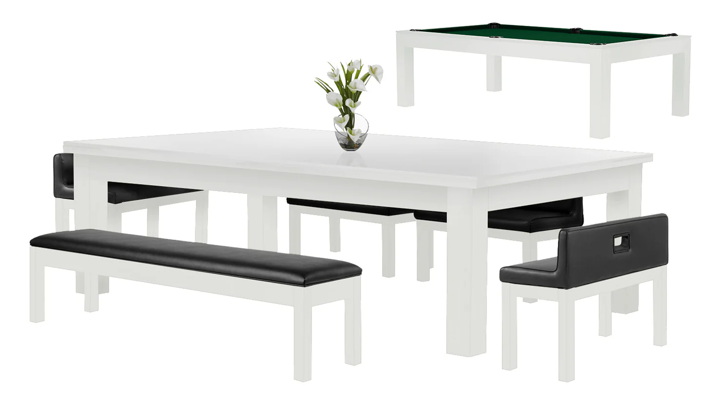Baylor 8 Ft Pool Table Dining Collection - Modern Series - Image 65