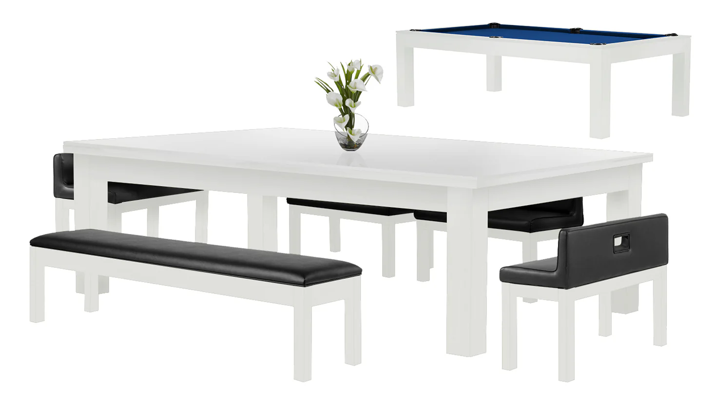 Baylor 8 Ft Pool Table Dining Collection - Modern Series - Image 61