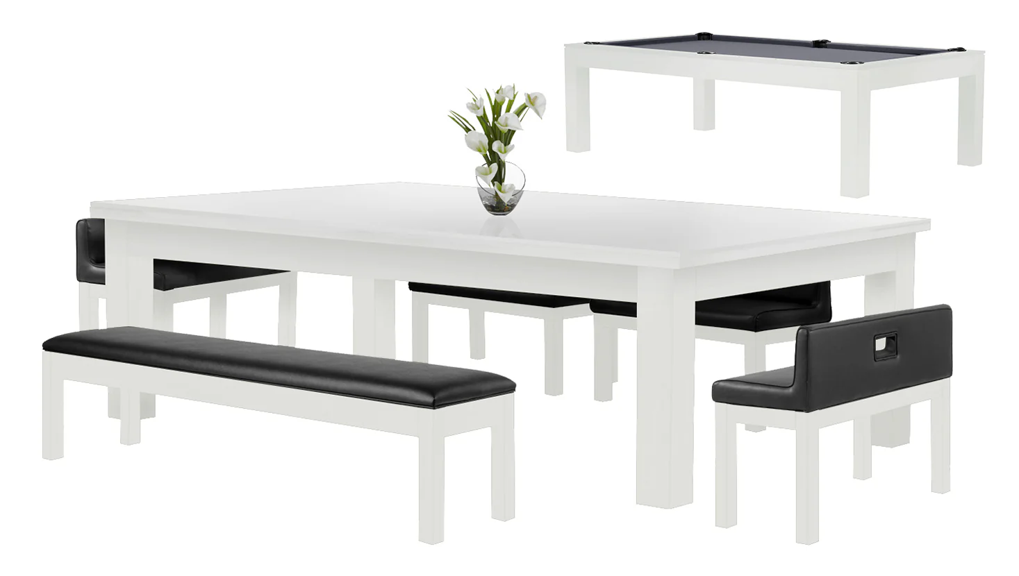 Baylor 8 Ft Pool Table Dining Collection - Modern Series - Image 59