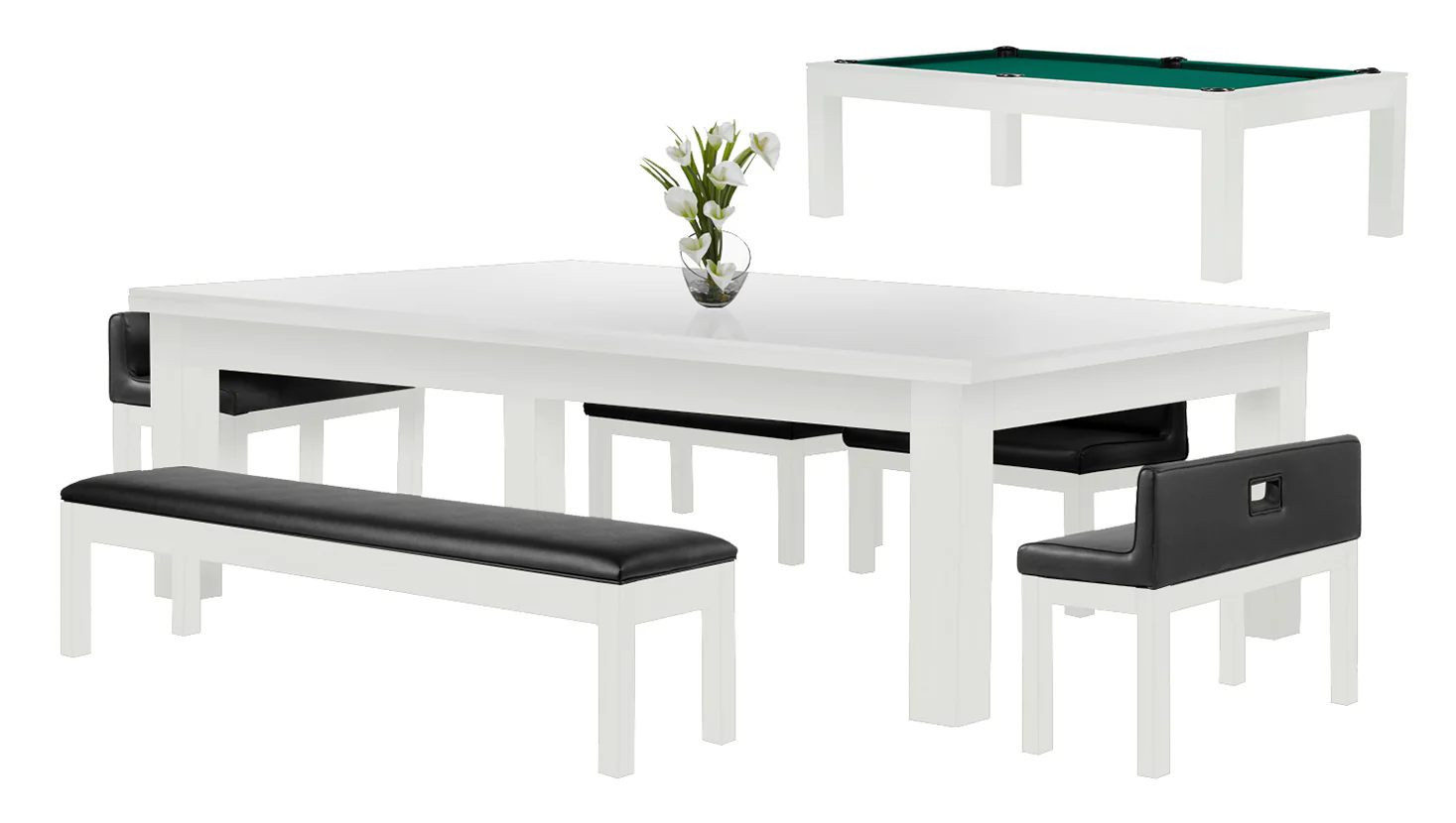 Baylor 8 Ft Pool Table Dining Collection - Modern Series - Image 58