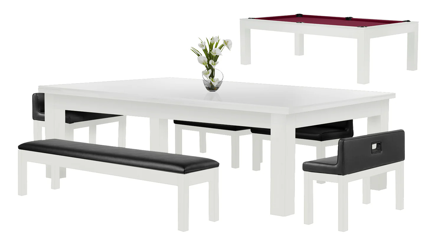 Baylor 8 Ft Pool Table Dining Collection - Modern Series - Image 60