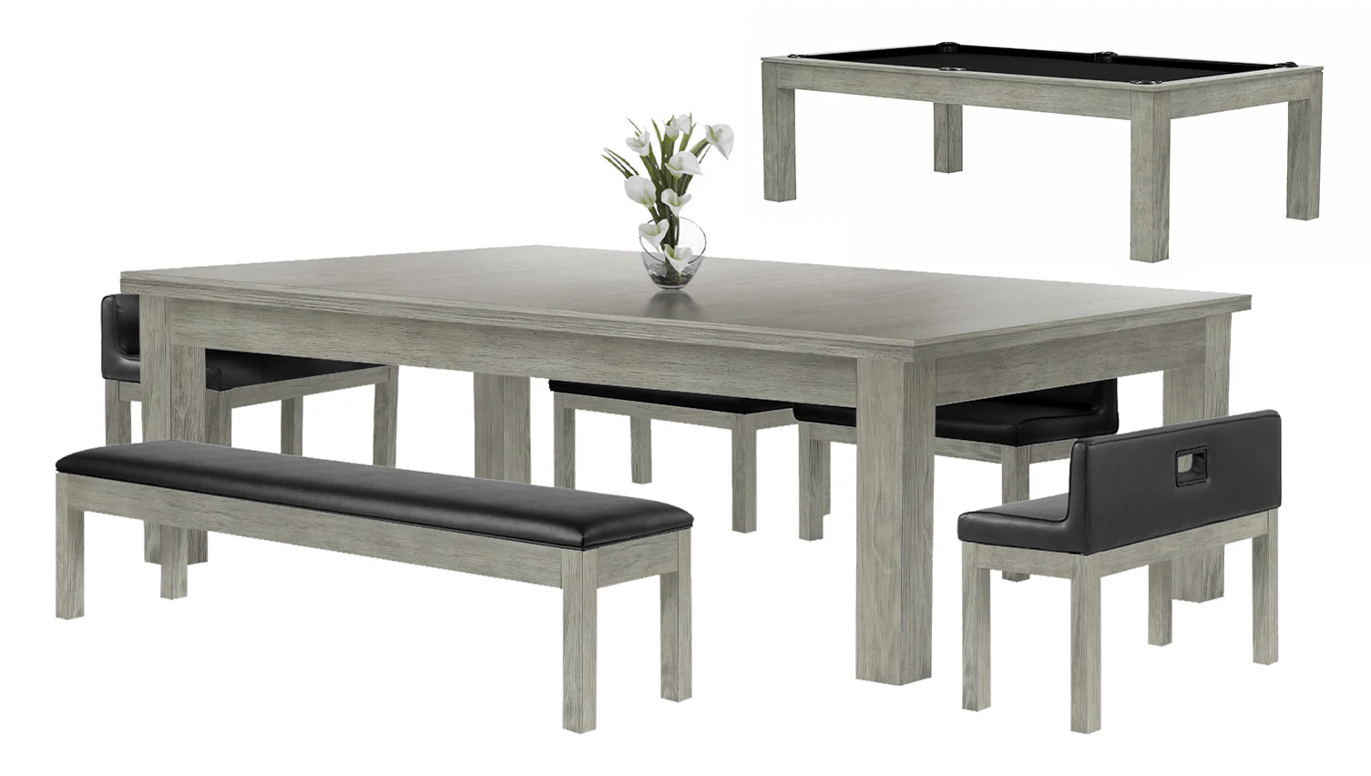 Baylor 8 Ft Pool Table Dining Collection - Modern Series - Image 78