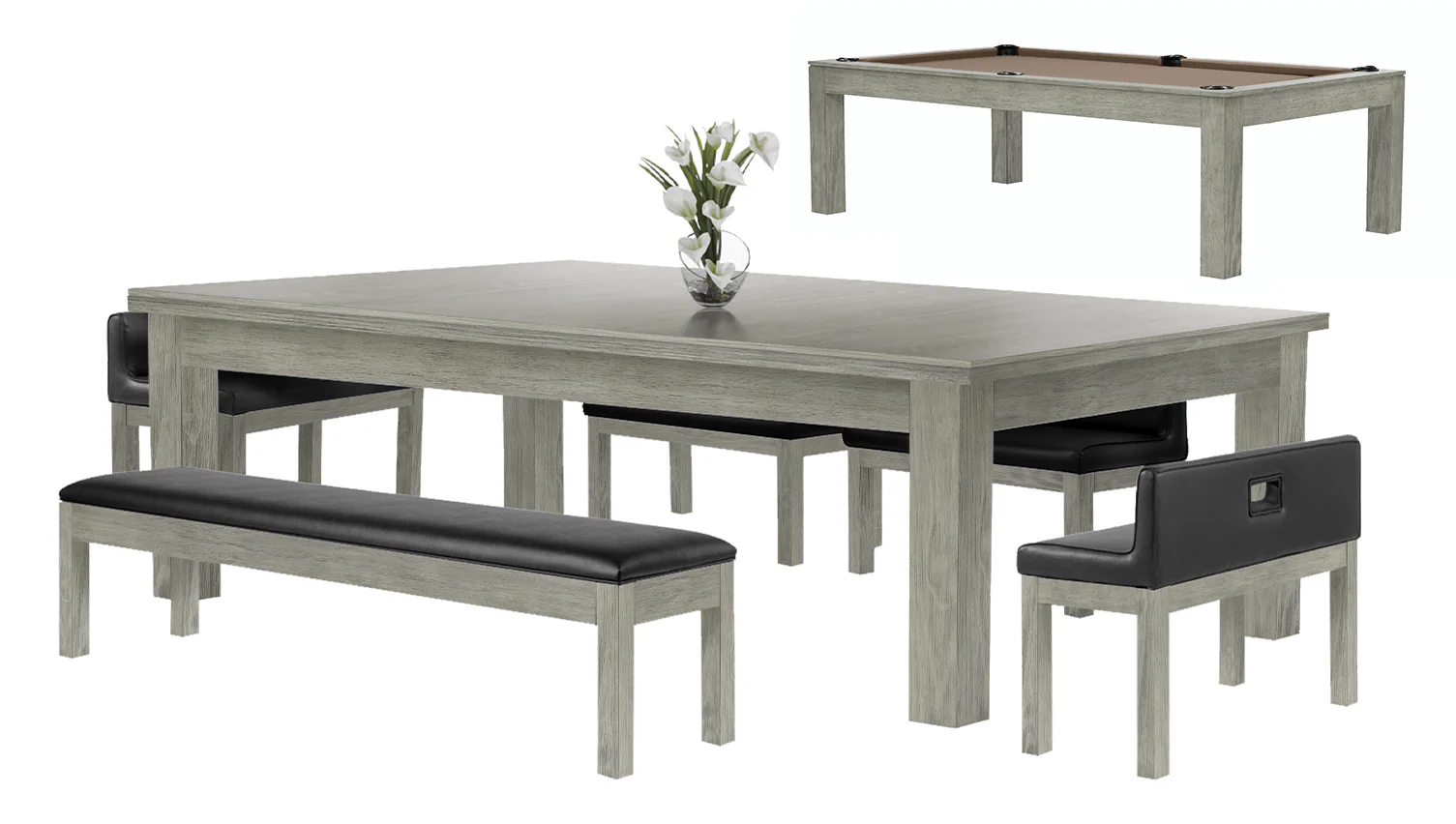 Baylor 8 Ft Pool Table Dining Collection - Modern Series - Image 75