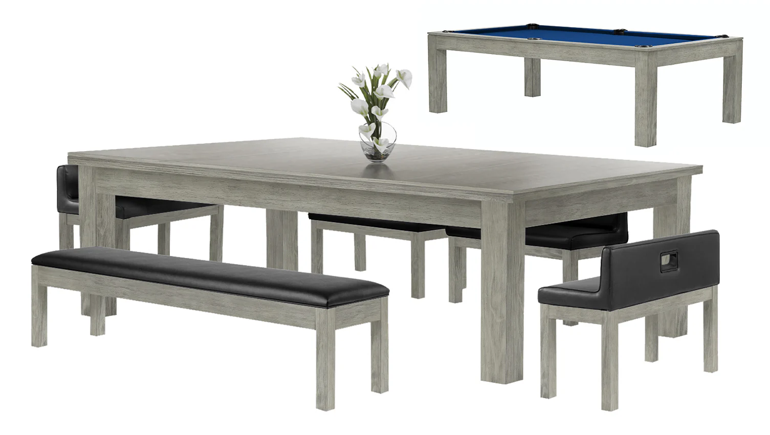 Baylor 8 Ft Pool Table Dining Collection - Modern Series - Image 73