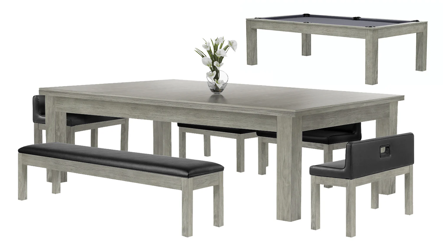 Baylor 8 Ft Pool Table Dining Collection - Modern Series - Image 72