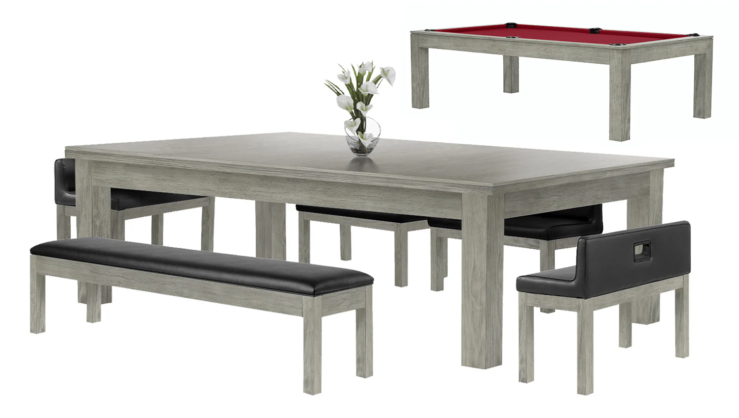 Baylor 8 Ft Pool Table Dining Collection - Modern Series - Image 71
