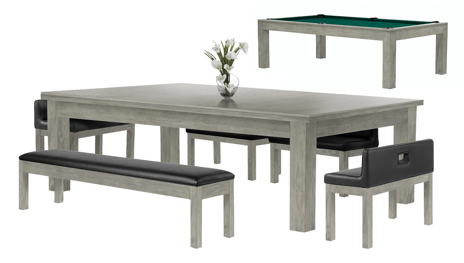 Baylor 8 Ft Pool Table Dining Collection - Modern Series - Image 68
