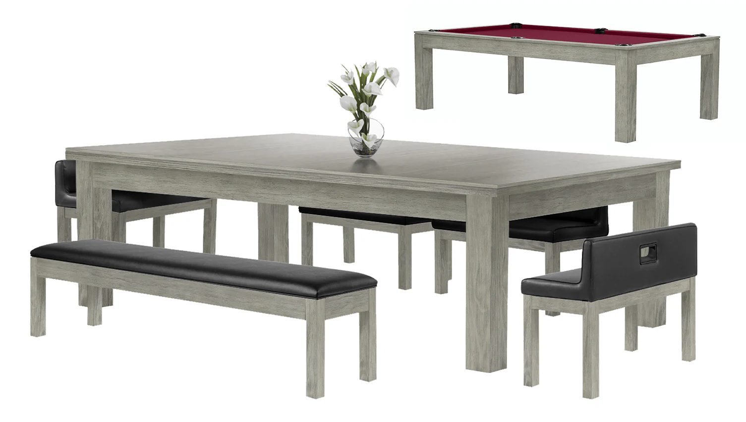 Baylor 8 Ft Pool Table Dining Collection - Modern Series - Image 67