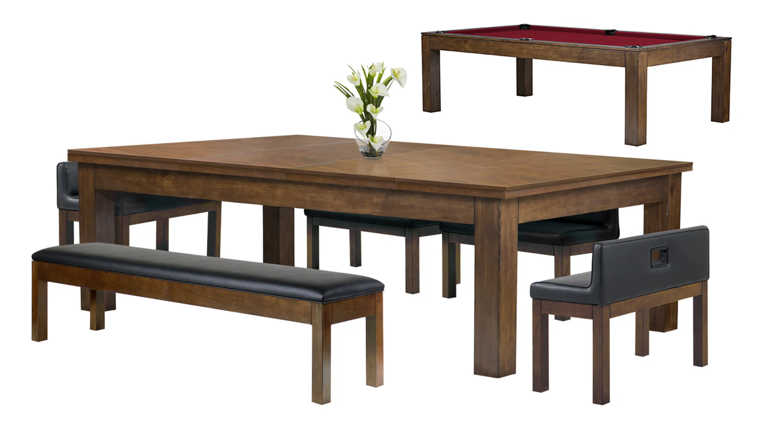 Baylor 7 Ft Pool Table Dining Collection - Rustic Series - Image 10