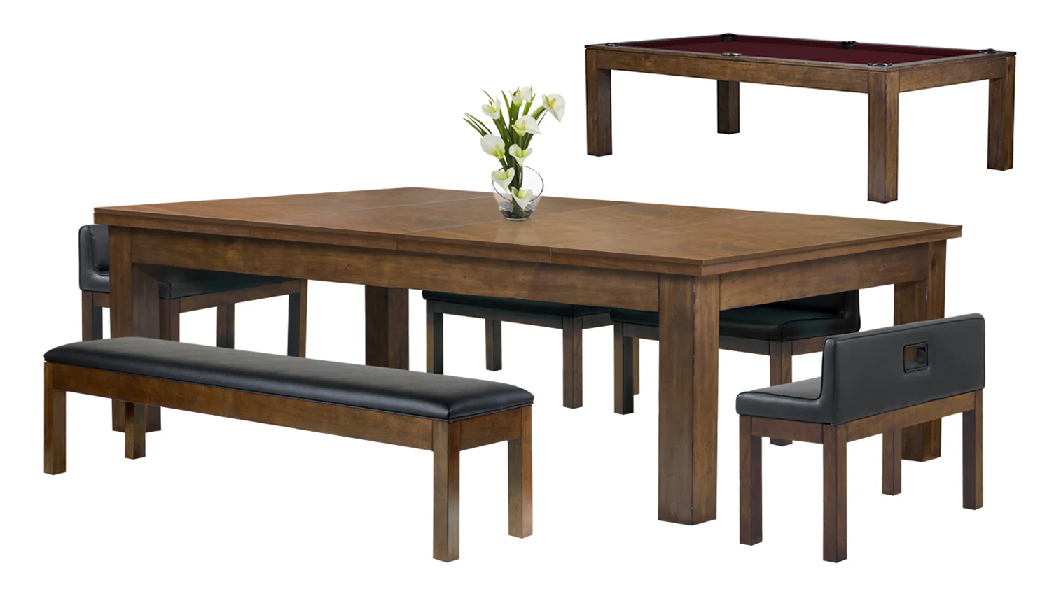Baylor 7 Ft Pool Table Dining Collection - Rustic Series - Image 15