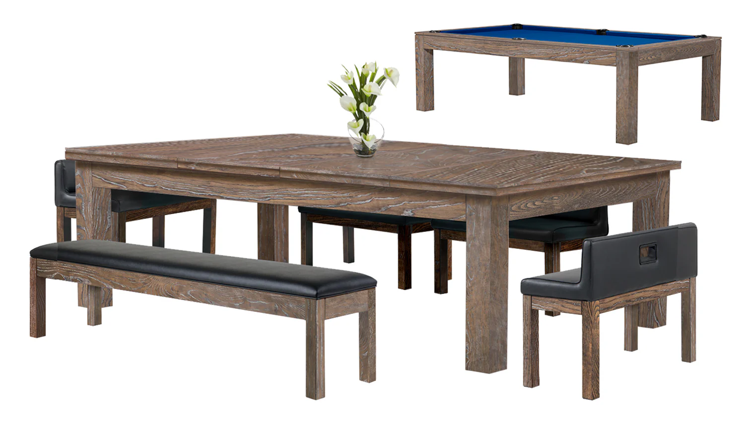 Baylor 7 Ft Pool Table Dining Collection - Rustic Series - Image 22