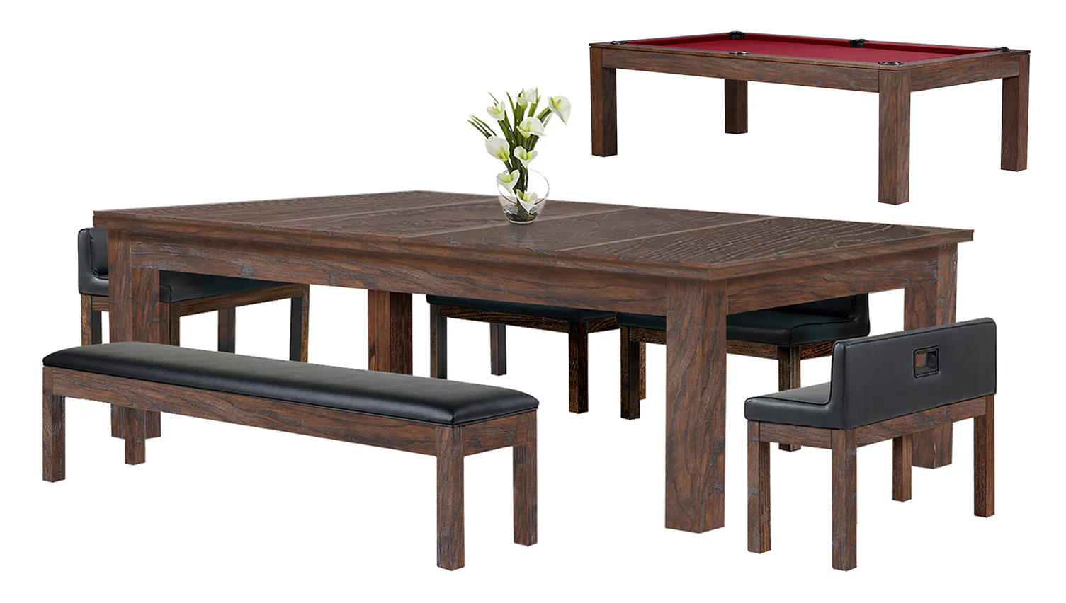 Baylor 7 Ft Pool Table Dining Collection - Rustic Series - Image 26