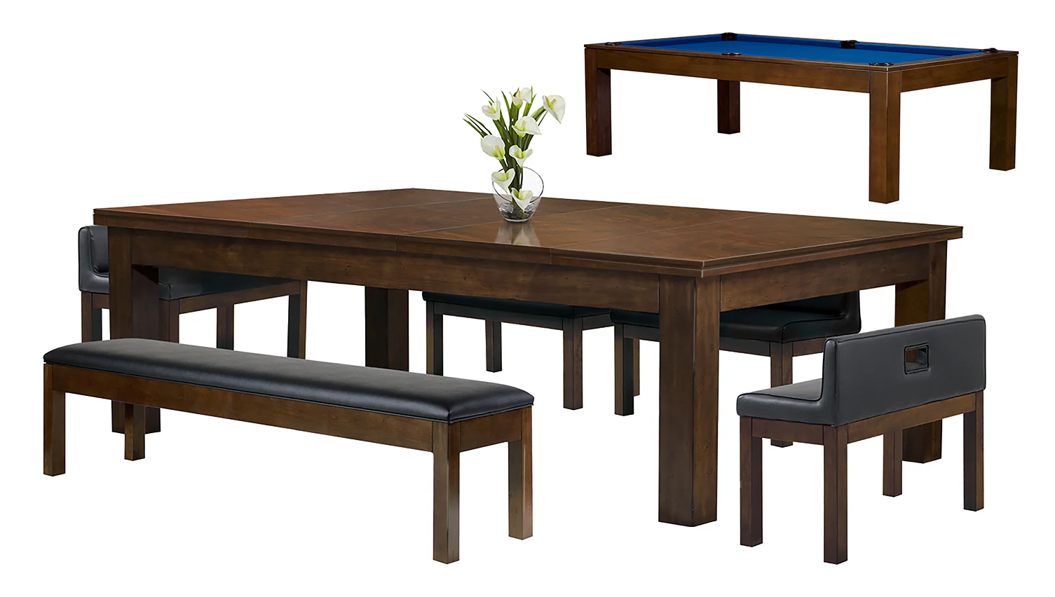Baylor 8 Ft Pool Table Dining Collection - Modern Series - Image 12
