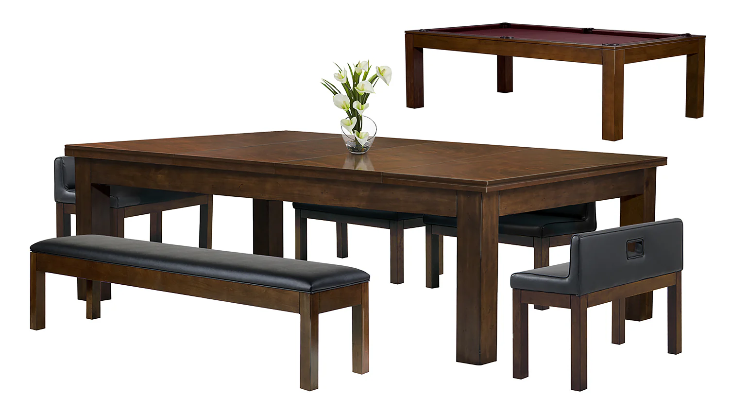 Baylor 8 Ft Pool Table Dining Collection - Modern Series - Image 13