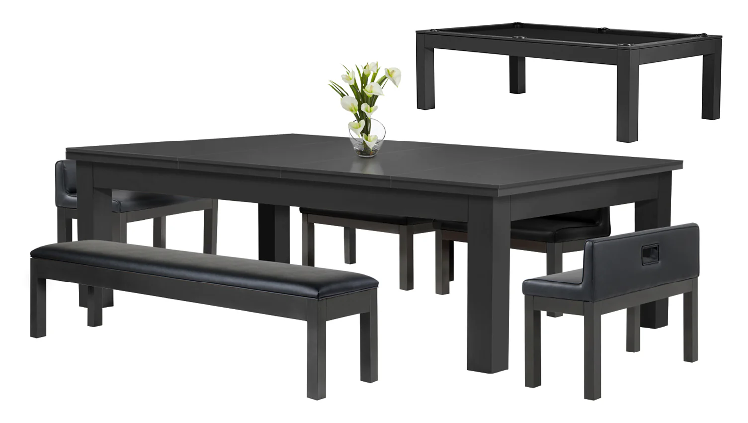 Baylor 8 Ft Pool Table Dining Collection - Modern Series - Image 22