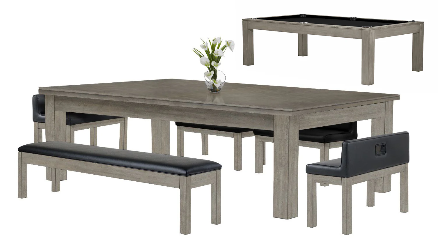 Baylor 8 Ft Pool Table Dining Collection - Modern Series - Image 42