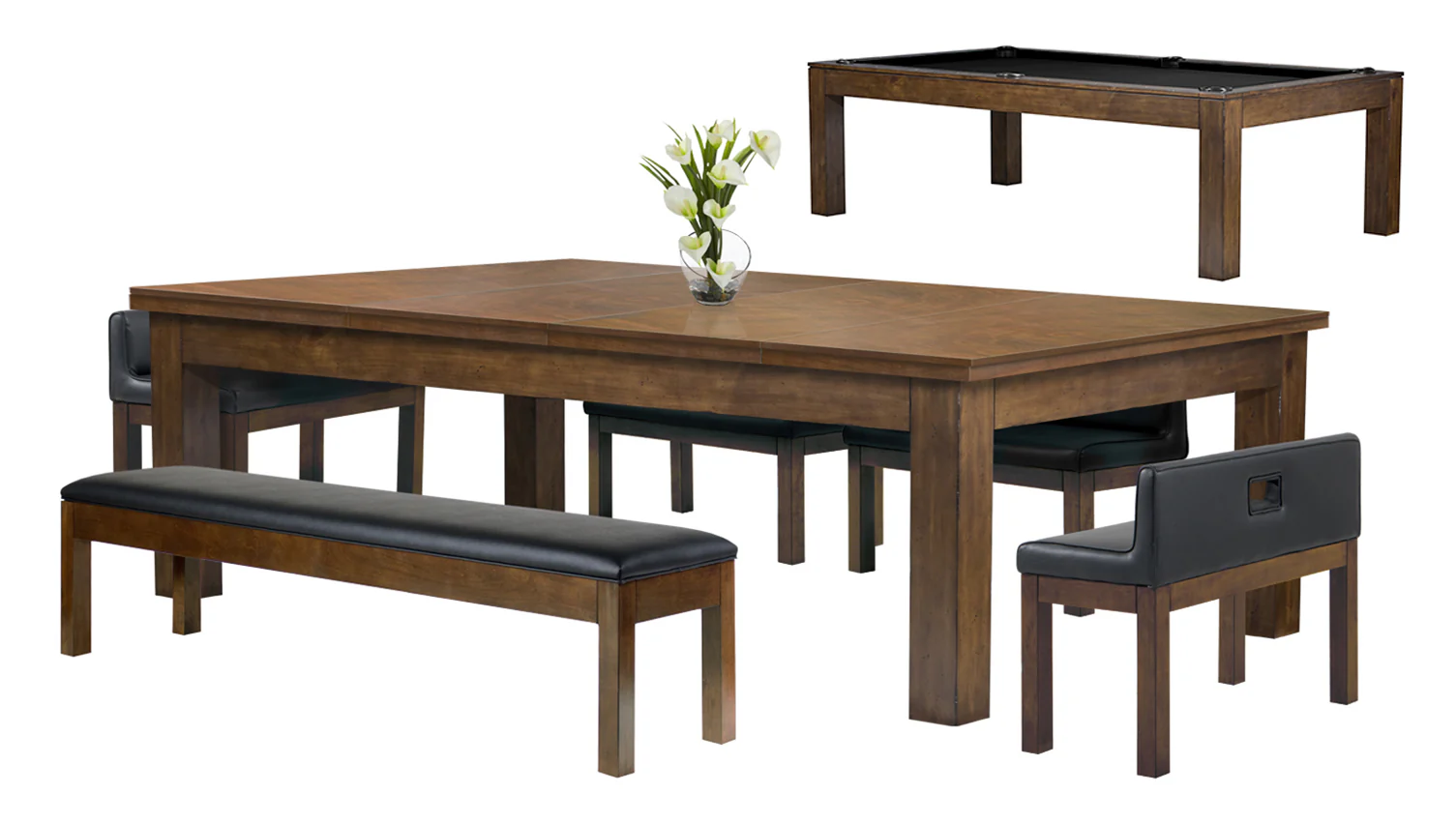 Baylor 8 Ft Pool Table Dining Collection - Rustic Series - Image 8
