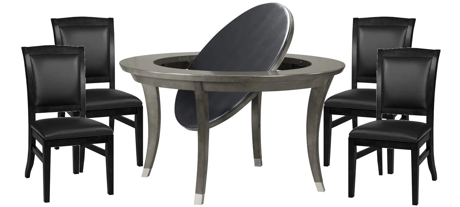 Sterling 54 Inch Flip Top 2 in 1 Game Table with 4 Heritage Dining Chairs - Image 5