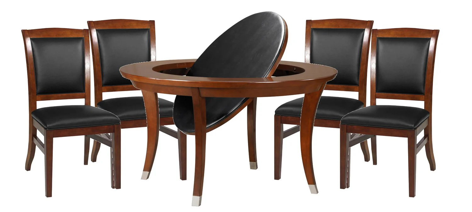 Sterling 54 Inch Flip Top 2 in 1 Game Table with 4 Heritage Dining Chairs - Image 6